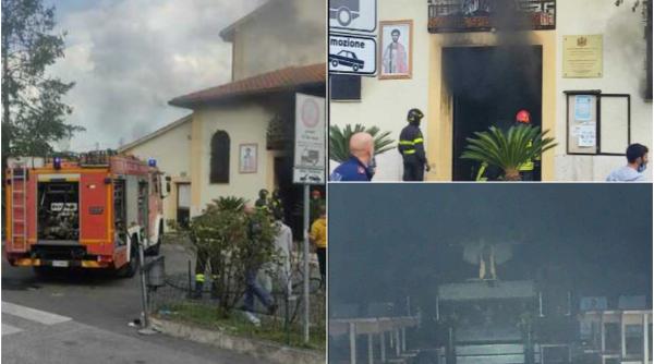 INCENDIU devastator la o biserică românească din Italia. Pompierii n-au mai putut salva nimic - FOTO