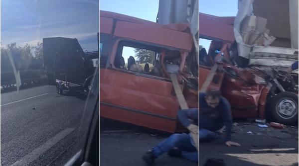 Update. Imagini de coșmar. Cinci români MORȚI într-un accident de microbuz în Ungaria, pe autostrada M1