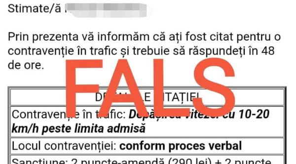 Mai mulți șoferi români au primit pe mail amenzi false pentru depășirea vitezei. Poliția Română: „Un nou tip de înșelăciune!”