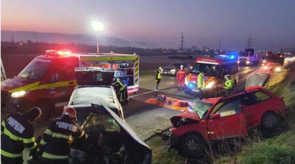 Accident pe DN1, în această dimineață: Trei răniți grav, dintre care o persoană în stop cardio-respirator