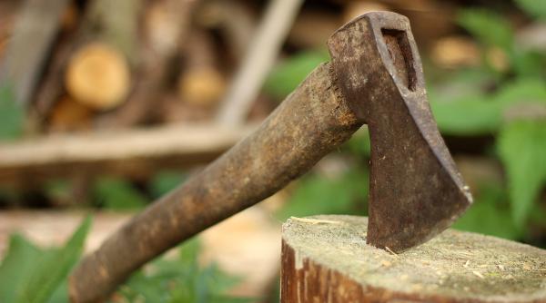 Un român și-a omorât tatăl cu toporul, apoi s-a întors la masă să bea bere