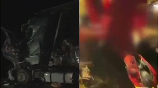 Două camioane s-au ciocnit pe DN1. Un șofer român, readus la viață de medici, a rămas fără un braț