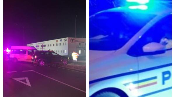 Microbuz cu pasageri, accident la Sibiu