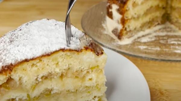 Prăjitură cu mere, foarte simplă și rapidă. Ai nevoie de patru pahare și deliciul culinar e gata