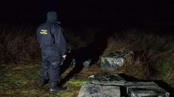 Captură de țigări la granița de est a României. Polițiștii au reținut doi contrabandiști