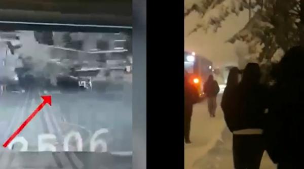 Panică pe aeroport. Acoperiș prăbușit din cauza stratului gros de zăpadă - VIDEO