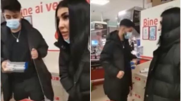 VIDEO | Un "bombardier" și o "prințesă", prinși la furat de șampoane din supermarket. "Am și eu copil mic acasă"