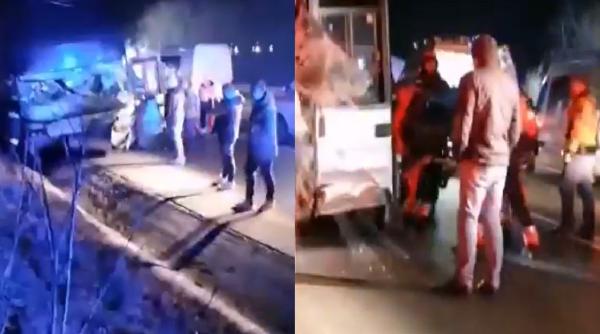 Autocar cu 60 de români în drum spre Franța, implicat într-o coliziune rutieră. Un tânăr, la volanul unui automobil, a murit pe loc