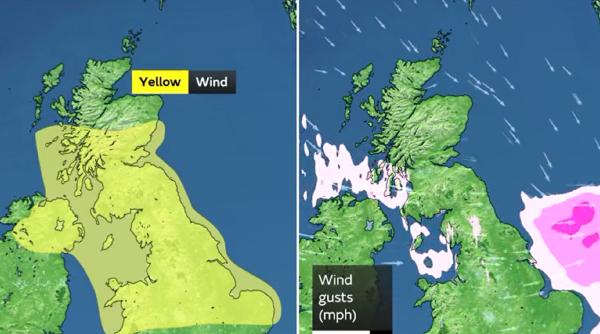 Două furtuni puternice lovesc Marea Britanie: „Eunice și Dudley, pericol pentru viață. Rămâneți acasă” 
