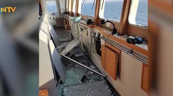 O bombă a lovit un vapor aflat în drum spre România, în Marea Neagră