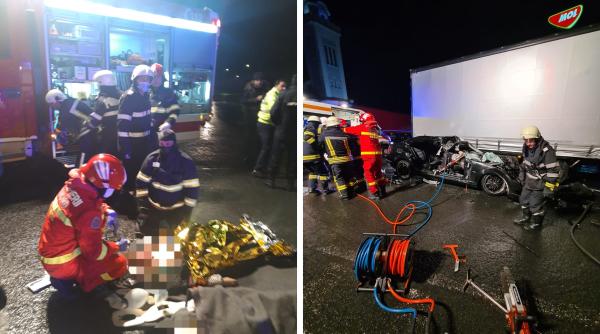 Româncă de 17 ani, moartă şi alte patru persoane rănite grav, după un accident cumplit între un TIR și un autoturism