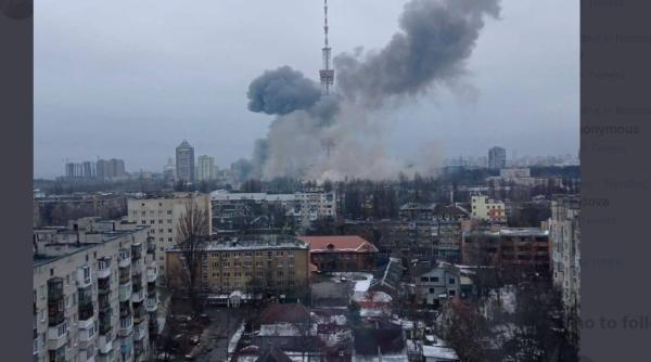 Cel puţin cinci morţi în atacul care a vizat un turn de televiziune din Kiev