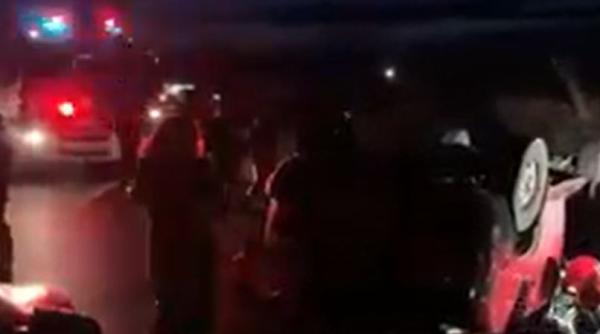 Microbuz cu mai mulți ucraineni, printre care și cinci copii răsturnat în Bihor. Două peroane au ajuns la spital