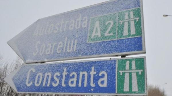 Atenție șoferi: Ninge pe autostrada A2 București-Constanța