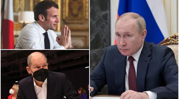 Olaf Scholz și Macron i-au cerut lui Putin să înceteze imediat focul în Ucraina