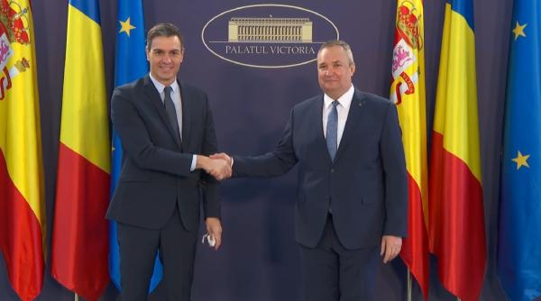 Premierul Spaniei, Pedro Sanchez, primit la Palatul Victoria de Nicolae Ciucă - VIDEO
