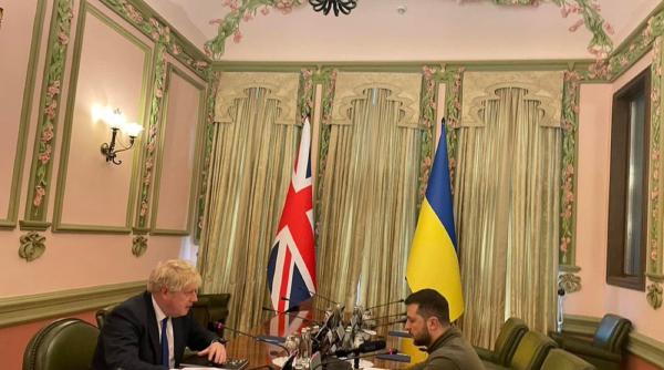 Boris Johnson, vizită surpriză la Kiev: „Am vrut să-l văd în persoană pe Volodimir Zelenski”