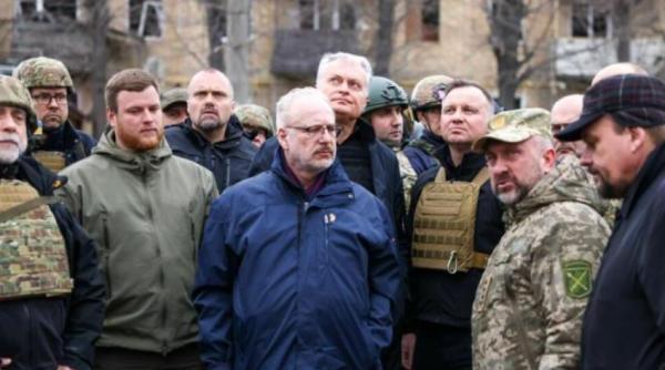 Patru șefi de stat, la Kiev. Preşedintele Lituaniei, la Borodianka: "Ocupantul ştie ce a făcut. Va veni timpul pentru judecată" 