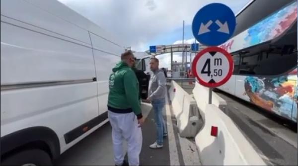Scandal în vama Nădlac. Doi români, la un pas să se ia la bătaie după ce unul a depășit coloana: "Te bagi la tupeu?" - VIDEO