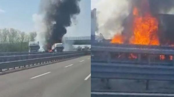 S-a dezlănțuit Iadul pe o autostradă din Italia: Șofer român mort pe loc, după ce a intrat cu camionul în TIR-ul din față