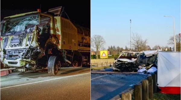 Olanda. Cinci muncitori români, morți după ce au intrat cu duba într-un TIR. Supraviețuitorii rup tăcerea: Accident de circulație sau de muncă?