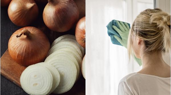 Taie o ceapă și curăță geamurile și oglinzile cu ea: Un truc neobișnuit, care te scapă de multe probleme