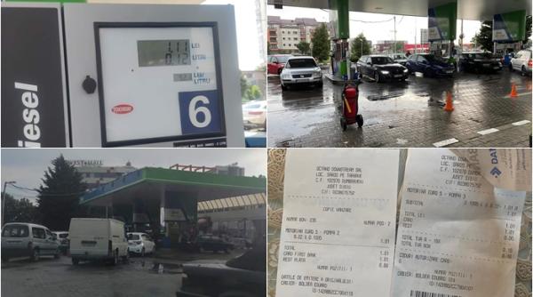 Protest în benzinăriile din România. Mai mulți șoferi au alimentat de 1 leu și au plătit cu cardul. Stații de carburanți blocate - FOTO
