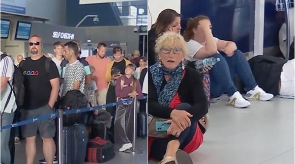 Haos pe aeroportul Otopeni. Românii stau ore întregi la rând sau dorm pe jos: „Mai plecăm sau nu, ne-au sechestrat sau ce-au făcut cu noi?”
