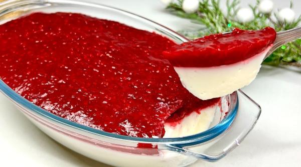 Budincă de zmeură, un desert rece, cremos, apetisant și dietetic: Recomandat de nutriționiști, are doar 100 de calorii