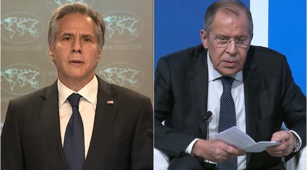 Antony Blinken a vorbit cu Serghei Lavrov, prima lor conversaţie de la începutul invaziei ruse în Ucraina. Subiectele discutate