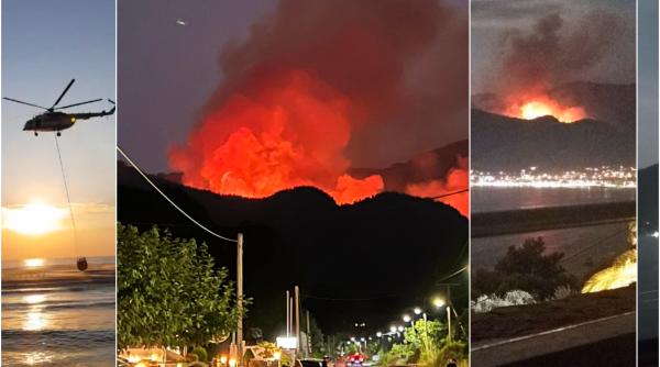 Incendiu puternic în zona Potamia din Thassos, una destinațiile de vacanță preferate de români - FOTO/VIDEO