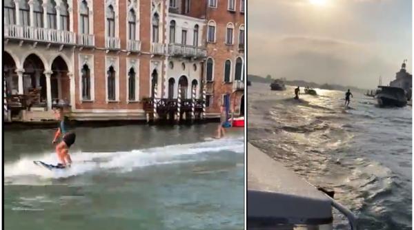 Doi tineri au făcut schi nautic pe Canal Grande. Primarul Veneţiei: "Idioţi aroganţi care îşi bat joc de oraşul nostru" - VIDEO