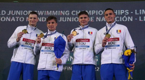 Înot: Aur pentru ştafeta de 4x100 m liber a României şi argint pentru Vlad Stancu la Mondialele de juniori