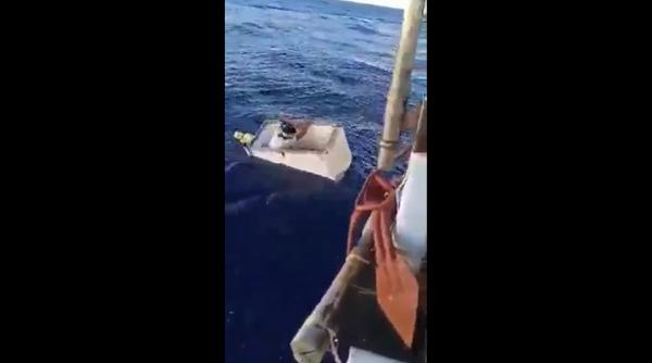 Un bărbat a plutit 11 zile pe mare, într-un congelator salvat de pe barca sa, care s-a scufundat (VIDEO)