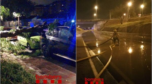 Spania. O furtună a făcut prăpăd în Tarragona: Inundaţii de amploare, pereți dislocați, mașini avariate și măturate de ape