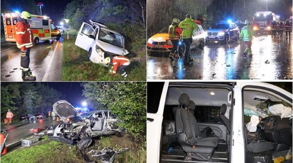 Un microbuz cu români și mai multe mașini înmatriculate în România, carambol în Germania: O persoană și-a pierdut viața, iar alți 14 sunt răniți