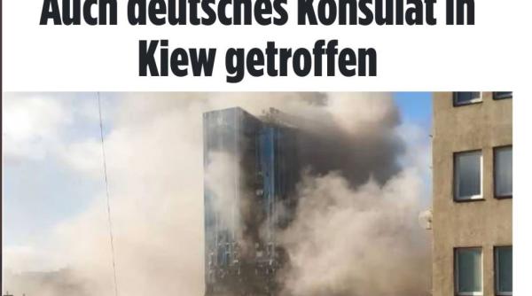 Consulatul german din Kiev, lovit de o rachetă trasă de ruși