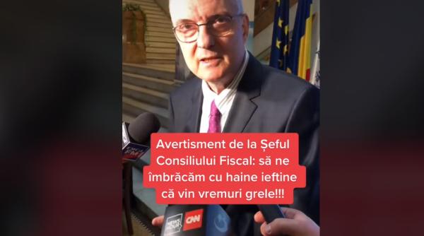 Șeful Consilului Fiscal îi îndeamnă pe români să cumpere lucruri ieftine și să economisească "chiar din puținul pe care îl au"