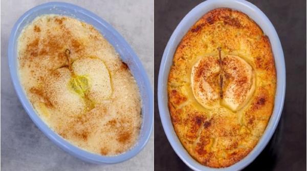 Terci de griș la cuptor cu mere și scorțișoară. Un super desert, extrem de pufos și fin, fără mare efort!