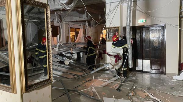 Tavan prăbușit într-un restaurant din România. A fost activat planul roșu de intervenție: 100 persoane erau în local