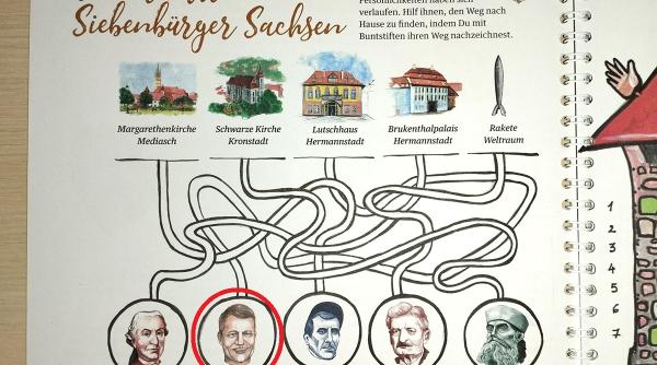 Klaus Iohannis, personaj într-o carte pentru copii, alături de baronul Brukenthal și savantul Oberth 