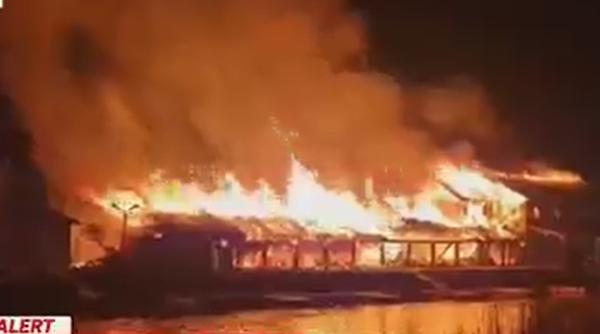 Incendiu puternic în Delta Dunării: Arde o pensiune
