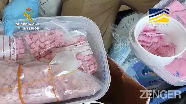 Un drog nou din Columbia a ajuns în Europa. Opt kilograme de cocaină roz au fost confiscate din Spania