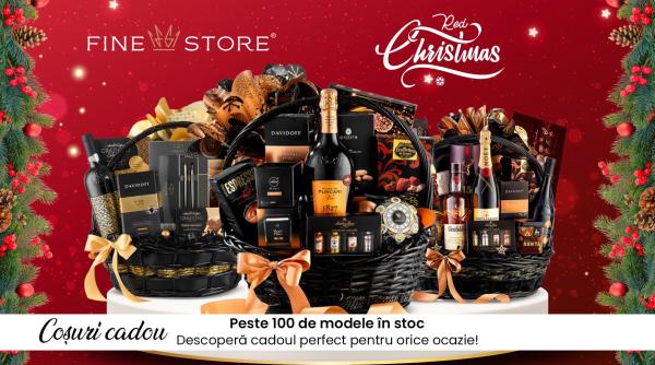 Coșurile cadou de la FineStore, modalitatea prin care le poți oferi celor dragi de sărbători nenumărate bucurii, la doar un click distanță de tine