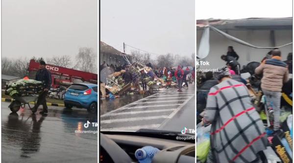 TIR cu fructe şi legume, răsturnat pe o șosea din Râmnicu Sărat. Localnicii au furat toată marfa - VIDEO