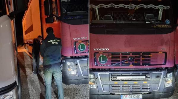 Șofer român de TIR, prins în flagrant la furat de motorină în Spania. "Luați seama bine lângă cine parcați" - FOTO
