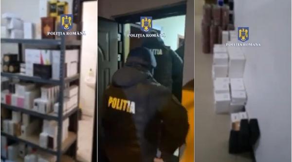 Percheziții de amploare la românii care vindeau parfumuri contrafăcute: Cadoul polițiștilor de Ziua Îndrăgostiților de 700.000 de lei - VIDEO