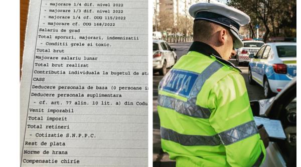 Cât câștigă un polițist în România. Fluturașul de salariu, făcut public. Polițiștii se plâng că e prea puțin 