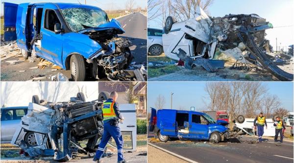 Tragic accident în Ungaria. Șofer român, sfârșit cumplit după ce duba pe care o conducea s-a izbit de o mașină de la pompe funebre - FOTO