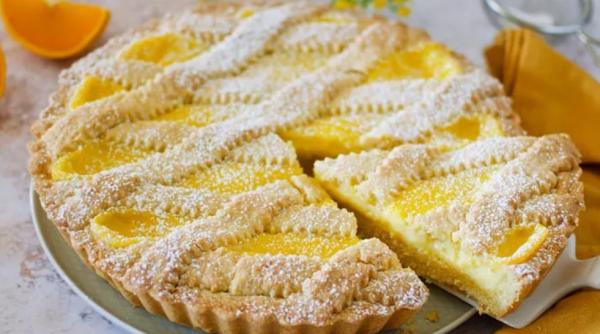 Tartă cu cremă de portocale. Un deliciu din aluat subțire umplut cu o cremă delicată